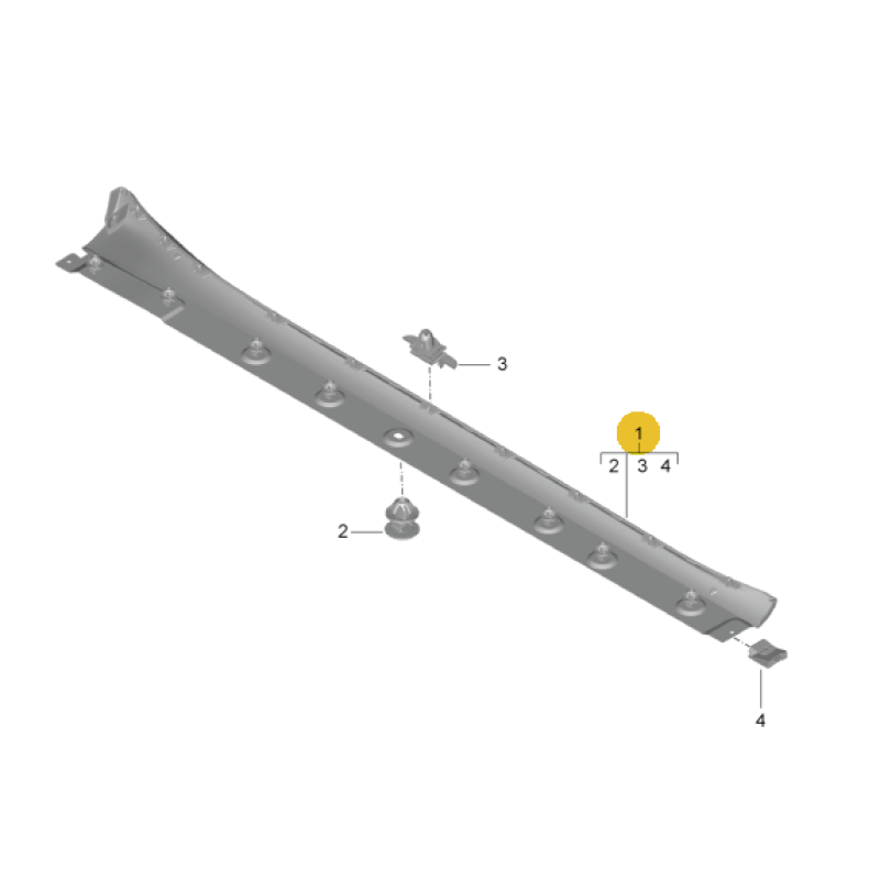 991.1 GT3​ RS Side Member Trim, Black - Left - Porsche (991-504-596-90-1E0)